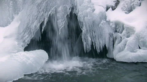 Icy waterfall Video stock 641444
