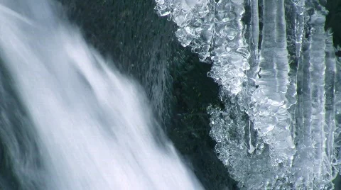 Icy waterfall  Stock-Footage 641484
