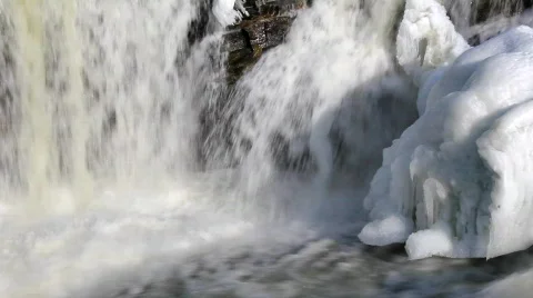 Icy Waterfall Stock Footage 648572