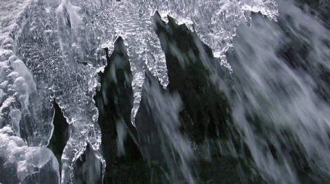 Icy waterfall Video stock 653009