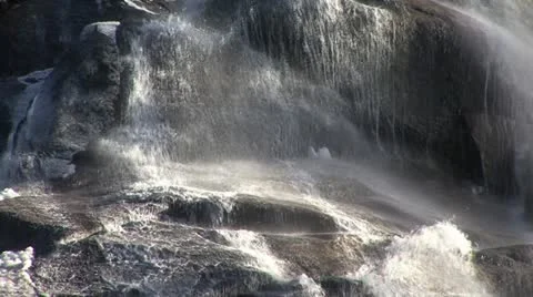 Icy waterfall Stock Footage 17632713