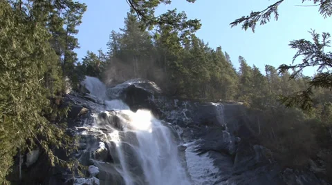 Icy waterfall Stock Footage 32421722