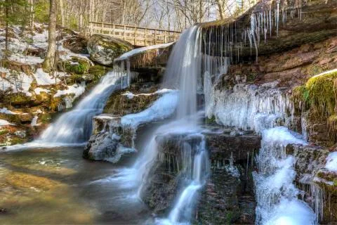 Icy West Kill Falls Stock Photos