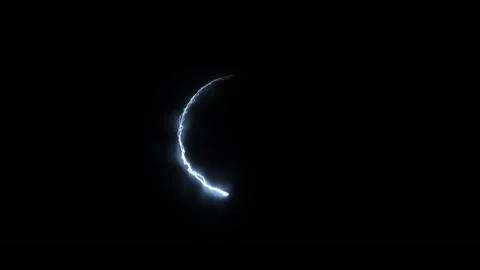 Icy White Electric Circle Loading Loop On Black Background Stock Footage 319567169