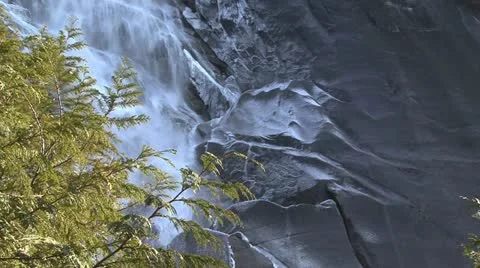 Icy winter waterfall Stock Footage 17619358
