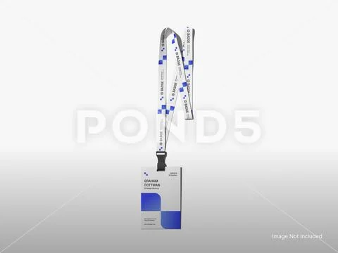 ID Badge and Lanyard Mockup PSD Template