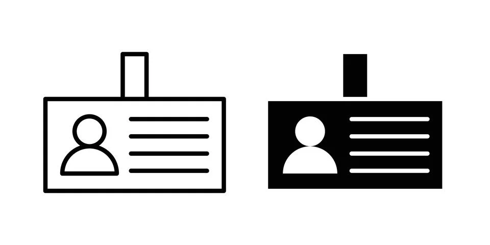 ID badge icon vector editable eps10 Stock Illustration