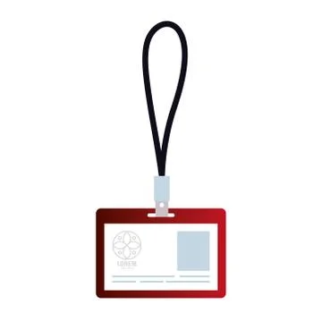 Id badge red mockup with white sign, corporate identity Stock Illustration