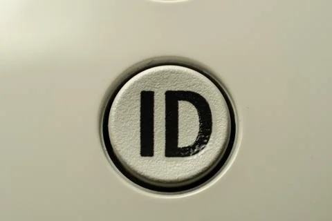 ID button circle style in macro shot Stock Photos