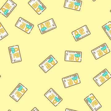 Id card biometric vector seamless pattern Stock Illustration