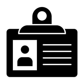 Id card with clasp solid icon. Identification badge computer vector illustration Stock Illustration