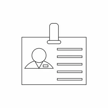 ID card with clip icon, thin line style Stock-Illustration