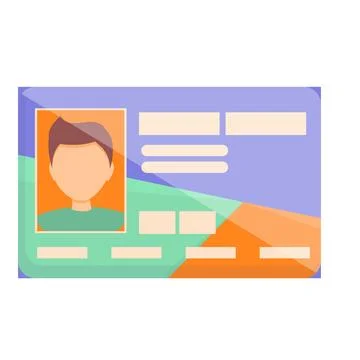 Id card code icon, cartoon style Stock Illustration