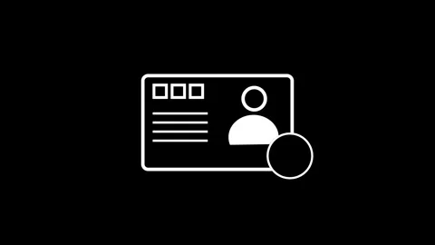 ID Card Creation Process with Verification Checkmark Developing Over Time Stock-Footage 342698856