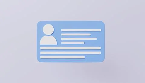 ID Card document file 3d illustration Stock Illustration