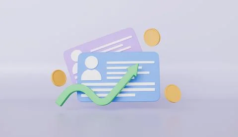 ID Card document file with money coin Stock Illustration