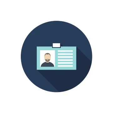 Id card flat icon, vector color illustration Stock Illustration