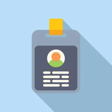 Id card form icon flat vector. New member registration Stock Illustration