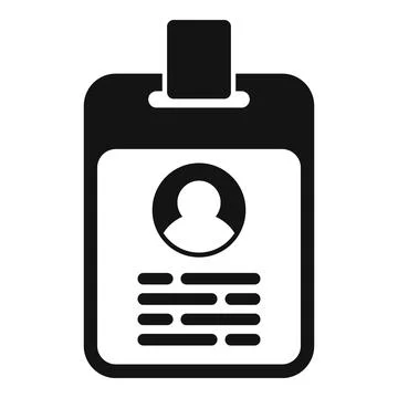Id card form icon simple vector. New member registration Stock Illustration