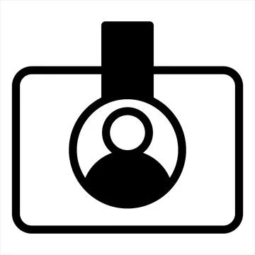 Id card glyph icon vector illustration isolated on white background Illustrazione stock