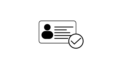 ID Card icon animated. Driver's license Identification card symbol on white.. Stock Footage 293486214