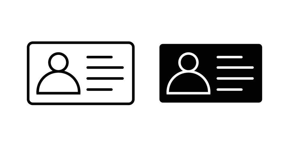 ID card icon bundle for website design projects Stock Illustration