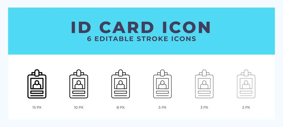 Id card icon with editable stroke. Outline icon vector illustration. 스톡 일러스트