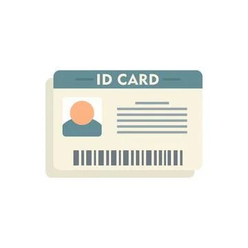 Id card icon flat isolated 库存插图