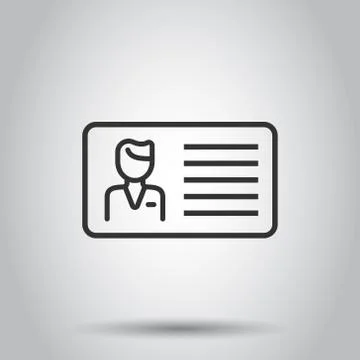 Id card icon in flat style. Identity tag vector illustration on white isolate Stock Illustration