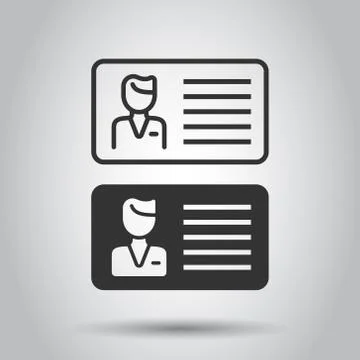 Id card icon in flat style. Identity tag vector illustration on white isolate Stock Illustration