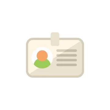 Id card icon flat vector. Web contact Stock Illustration