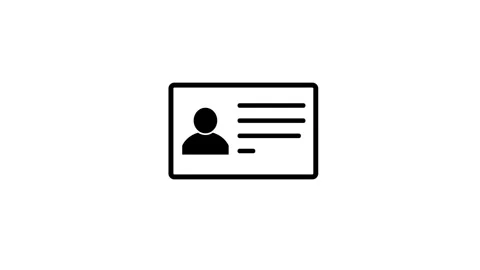 ID Card icon. Identification card outline icon . Driver's license Identific.. Stock Footage 259280354