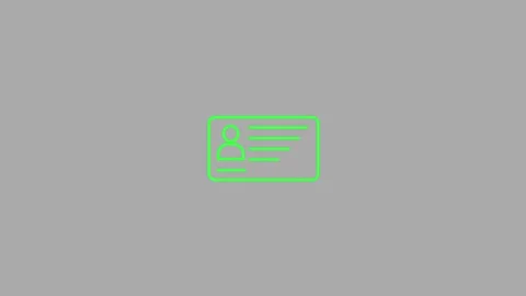 ID Card icon. Identification card outline icon . Driver's license Identific.. Stock Footage 303031505
