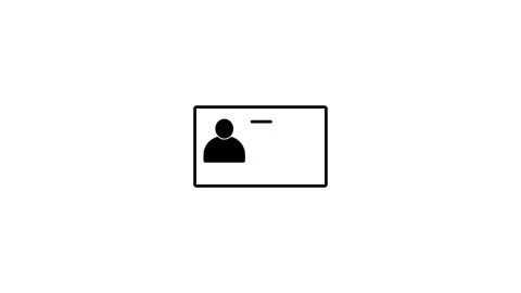 ID Card icon. Identification card outline icon . Driver's license Identific.. Stock-Footage 307312133