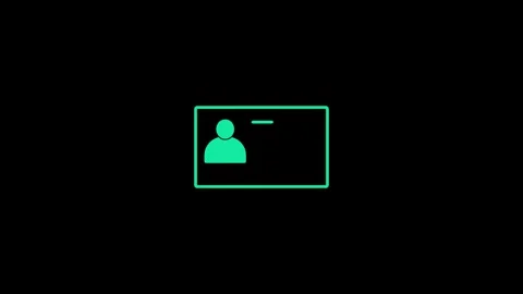 ID Card icon. Identification card outline icon . Driver's license Identific.. Stock Footage 307312140