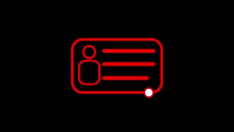 ID Card icon. Identification cards outline icon. neonriver's license Identi.. Stock Footage 307550593