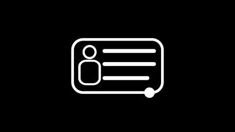 ID Card icon. Identification cards outline icon. neonriver's license Identi.. Stock Footage 307550599
