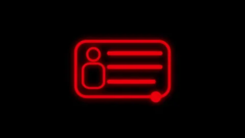 ID Card icon. Identification cards outline icon. neonriver's license Identi.. Stock Footage 307550601