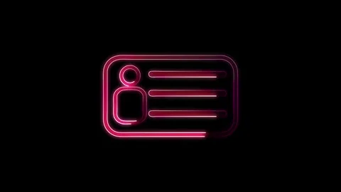 ID Card icon. Identification cards outline icon. neonriver's license Identi.. Video stock 307550634