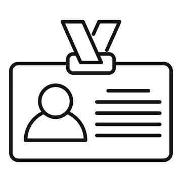 Id card icon outline vector. Core quality Illustrazione stock