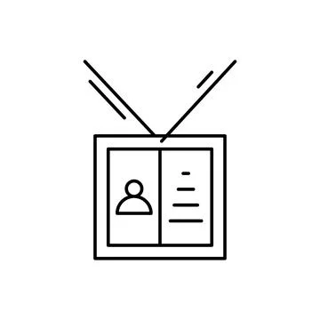ID card icon. Simple line, outline vector elements of office tool icons for ui 스톡 일러스트