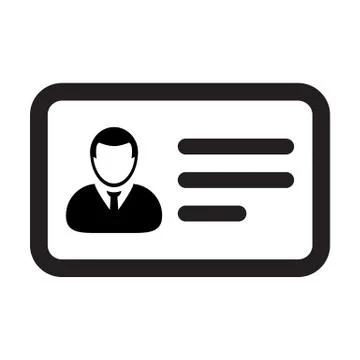 ID card icon vector male user person profile avatar symbol in flat color glyph Stock Illustration