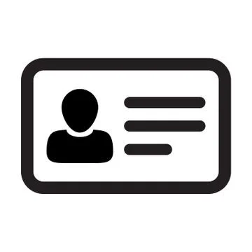 ID card icon vector male user person profile avatar symbol in flat color glyph Stock Illustration