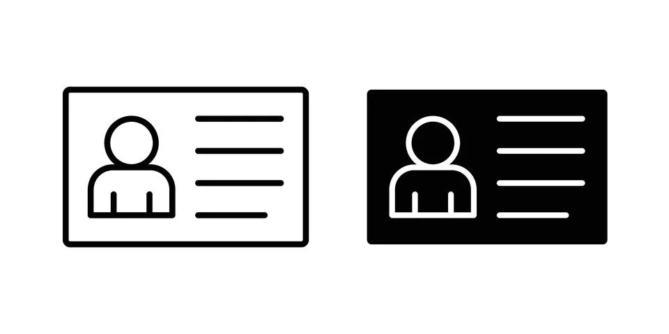 ID card icon for web projects Stock Illustration
