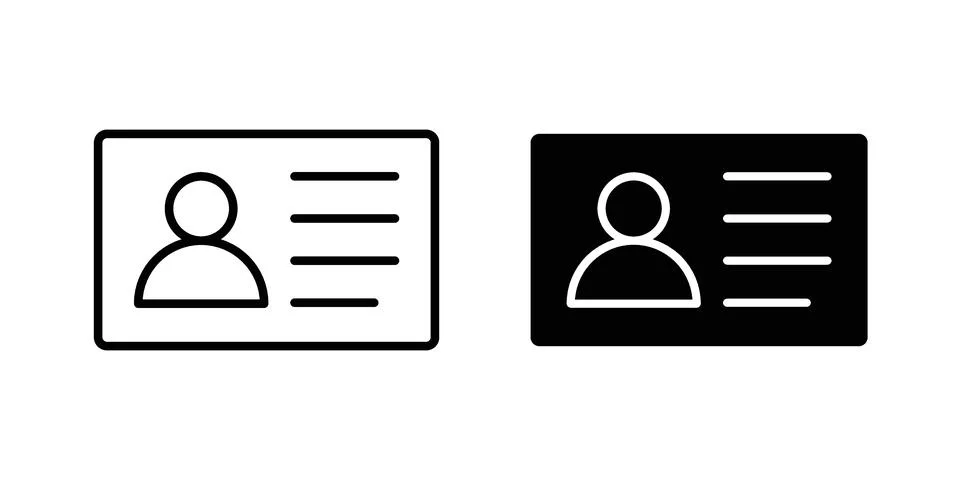 ID card icon for web projects Stock Illustration