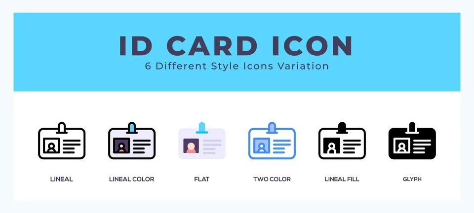 Id card icons set. Different style of icons simple vector illustration. Stock-Illustration