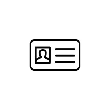 ID Card Line Icon In Flat Style Vector For App, UI, Websites. Black Icon Stock Illustration