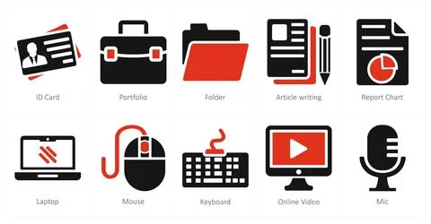 Id card, portfolio, folder Stock Illustration