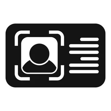 Id card recognition icon simple vector. Individual detect Stock Illustration