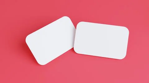 ID Card red theme mockup simple minimalist for presentation design Stock Illustration